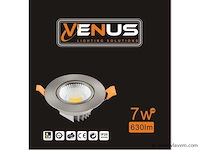 50 x led downlight – 7w – draaibaar – 6500k koud wit – zilver - afbeelding 2 van  4