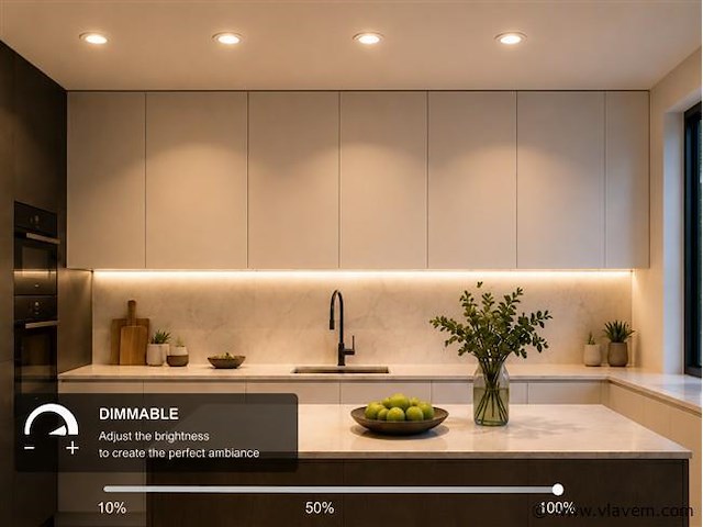 50 x led downlight – 7w – draaibaar – dimbaar – 3000k warm – zilver - afbeelding 1 van  4