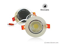 50 x led downlight – 7w – draaibaar – dimbaar – 6500k koud wit – wit - afbeelding 2 van  5