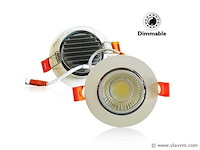 50 x led downlight – 7w – draaibaar – dimbaar – 6500k koud wit – wit - afbeelding 2 van  5
