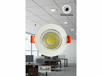 50 x led downlight – 7w – draaibaar – dimbaar – 6500k koud wit – wit - afbeelding 2 van  6