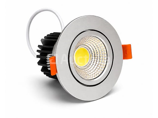 50 x led downlight – 7w – draaibaar – dimbaar – 6500k koud wit – zilver - afbeelding 3 van  4