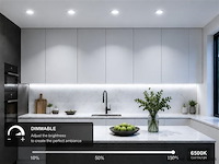 50 x led downlight – 7w – draaibaar – dimbaar – 6500k koud wit – zilver - afbeelding 1 van  4
