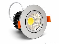 50 x led downlight – 7w – draaibaar – dimbaar – 6500k koud wit – zilver - afbeelding 2 van  4