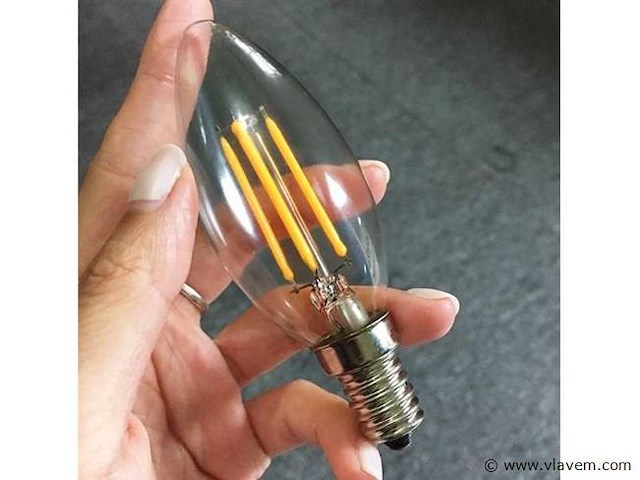 50 x led filament lamp c35 – 6w – e14 – dimbaar – 2700k warm wit - afbeelding 2 van  3