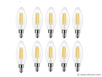 50 x led filament lamp c35 – 6w – e14 – dimbaar – 2700k warm wit - afbeelding 3 van  3