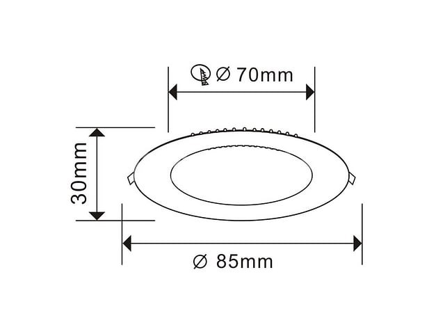50 x led paneel – rond inbouw – 5w – 6500k koud wit – ip20 - afbeelding 3 van  4