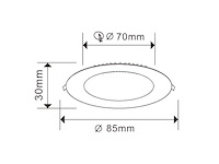 50 x led paneel – rond inbouw – 5w – 6500k koud wit – ip20 - afbeelding 3 van  4