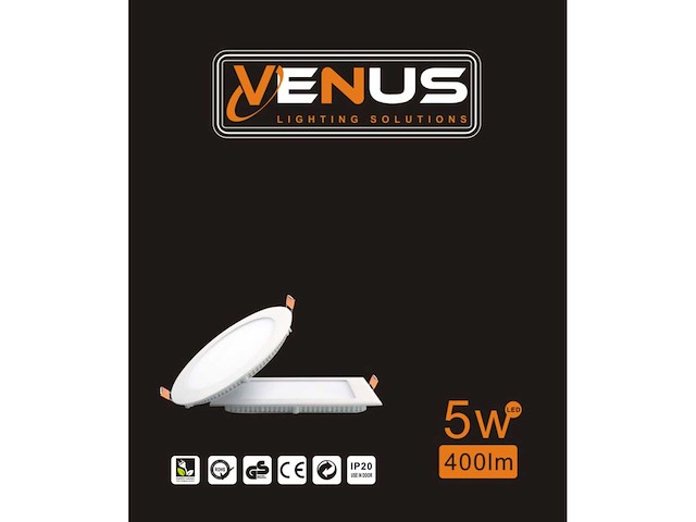 50 x led paneel – rond inbouw – 5w – 6500k koud wit – ip20 - afbeelding 4 van  4