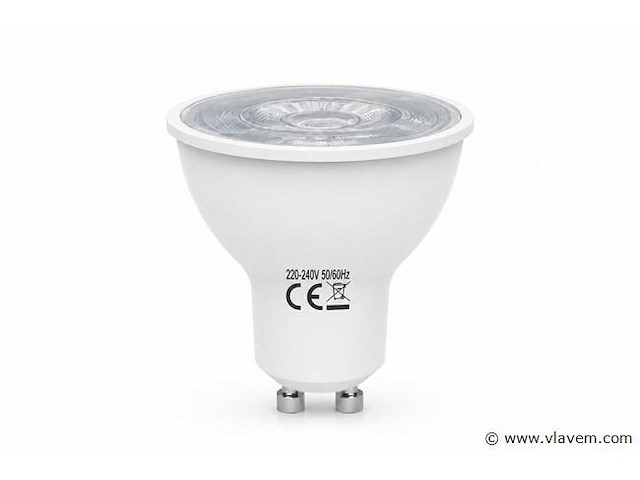 50 x led spot gu10 – 6w – 4200k neutraal wit – ip20 - afbeelding 1 van  4
