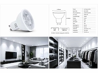 50 x led spot gu10 – 6w – 6400k koud wit – ip20 - afbeelding 4 van  4