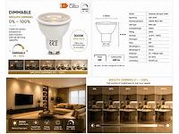 50 x led spot gu10 – 6w – dimbaar – 3000k warm wit – ip20 - afbeelding 4 van  4