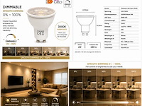 50 x led spot gu10 – 6w – dimbaar – 3000k warm wit – ip20 - afbeelding 4 van  4