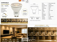 50 x led spot gu10 – 6w – dimbaar – 3000k warm wit – ip20 - afbeelding 5 van  5