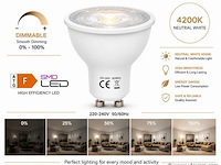 50 x led spot gu10 – 6w – dimbaar – 4200k neutraal wit – ip20 - afbeelding 1 van  4