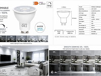 50 x led spot gu10 – 6w – dimbaar – 6400k koud wit – ip20 - afbeelding 1 van  4