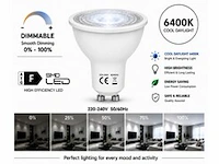 50 x led spot gu10 – 6w – dimbaar – 6400k koud wit – ip20