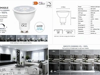 50 x led spot gu10 – 6w – dimbaar – 6400k koud wit – ip20 - afbeelding 5 van  5