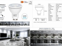 50 x led spot gu10 – 6w – dimbaar – 6400k koud wit – ip20 - afbeelding 4 van  4