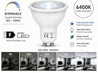 50 x led spot gu10 – 6w – dimbaar – 6400k koud wit – ip20 - afbeelding 1 van  4