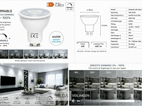 50 x led spot gu10 – 6w – dimbaar – 6400k koud wit – ip20 - afbeelding 5 van  5