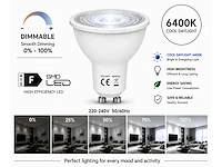 50 x led spot gu10 – 6w – dimbaar – 6400k koud wit – ip20 - afbeelding 1 van  4