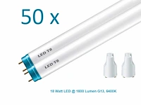 50 x led tl buizen 6500k daglichtkleur, 18 watt