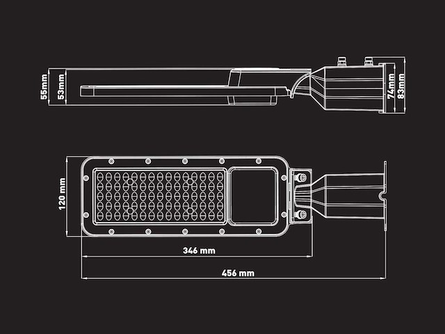 50w 3000k led straatverlichting met lens waterdicht (40x) - afbeelding 6 van  12