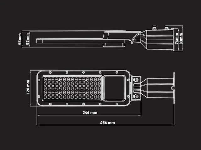 50w 3000k led straatverlichting met lens waterdicht kantelbaar(4x) - afbeelding 3 van  12