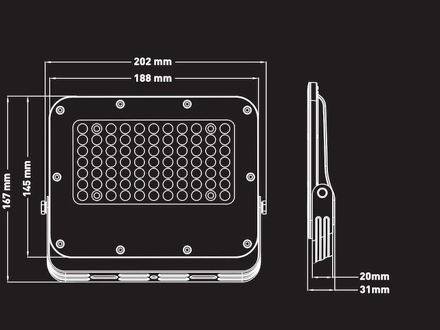 50w 5000k led breedstraler met lens waterdicht (12x) - afbeelding 4 van  5