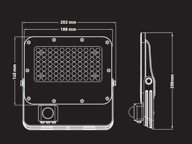 50w 5000k led breedstraler met sensor waterdicht (32x) - afbeelding 6 van  8
