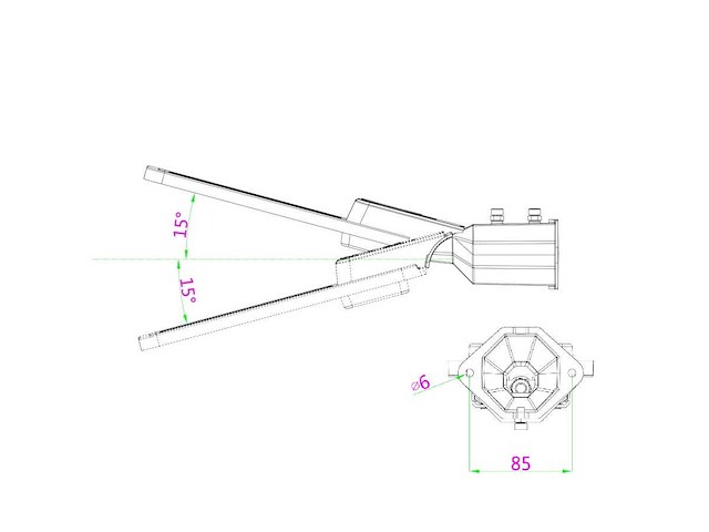 50w 5000k led straatverlichting met lens waterdicht kantelbaar(4x) - afbeelding 10 van  11