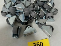50x bokwiel diameter 30mm plaat 45x20mm hoogte 30mm 45kg - afbeelding 2 van  3