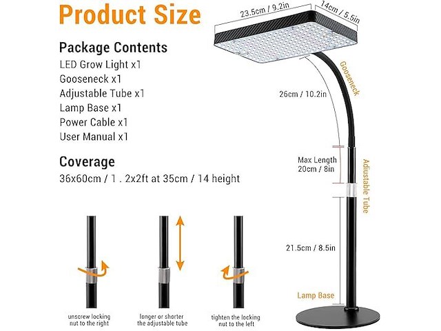 50x tafel full spectrum grow light led - afbeelding 2 van  8