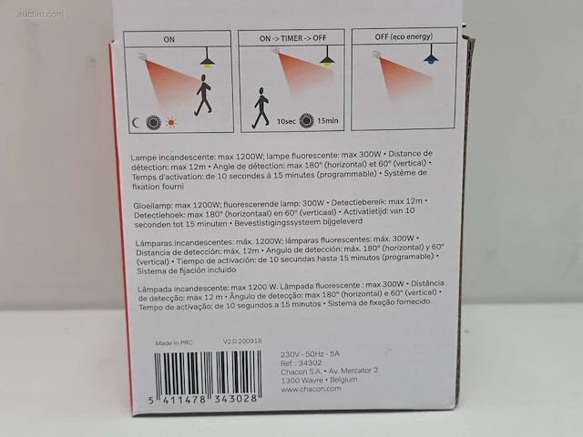 (528x) pir-bewegingsdetector, 180° – wit chacon... - afbeelding 4 van  8