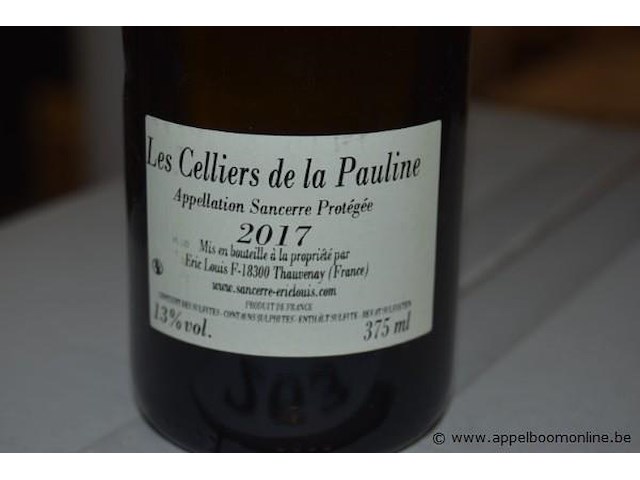 55x fles witte wijn, les celliers de la pauline, sancerre, 2017, 375ml - afbeelding 2 van  2
