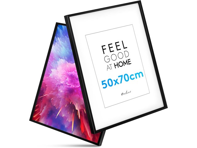 55x pack v 2 fotolijsten hout 50*70cm zwart - afbeelding 1 van  5