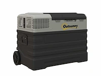 56l draagbare compressie-elektrische koeler met eco/max-modi, telescopische stang en wielen, zwart - afbeelding 2 van  5
