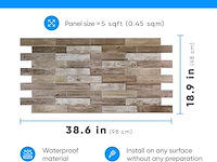 5x 10 3d-pvc panelen wandbedkleding totaal 23,5m131 - afbeelding 2 van  5
