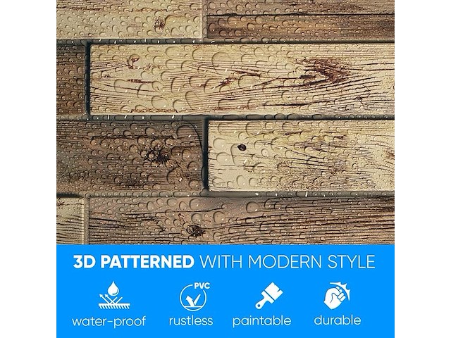 5x 10 3d-pvc panelen wandbedkleding totaal 23,5m131 - afbeelding 4 van  5