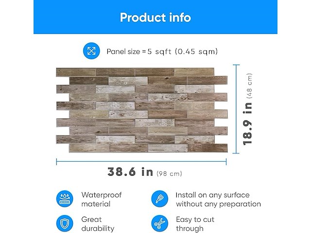 5x 10 3d-pvc panelen wandbedkleding totaal 23,5m131 - afbeelding 2 van  5