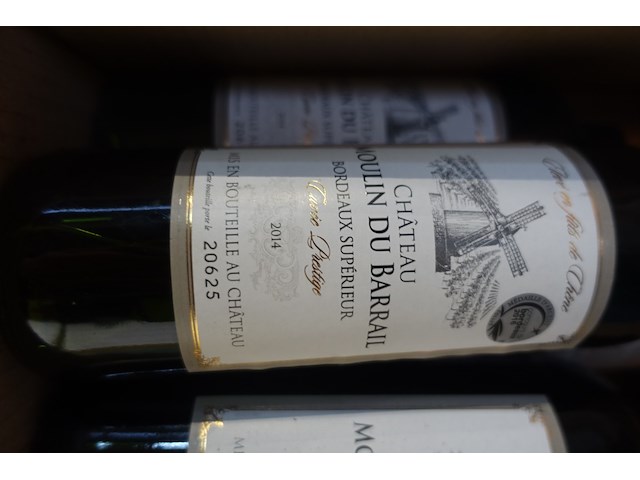 5x 75cl bordeaux supérieur chateau moulin du barrail 2014 - afbeelding 2 van  2