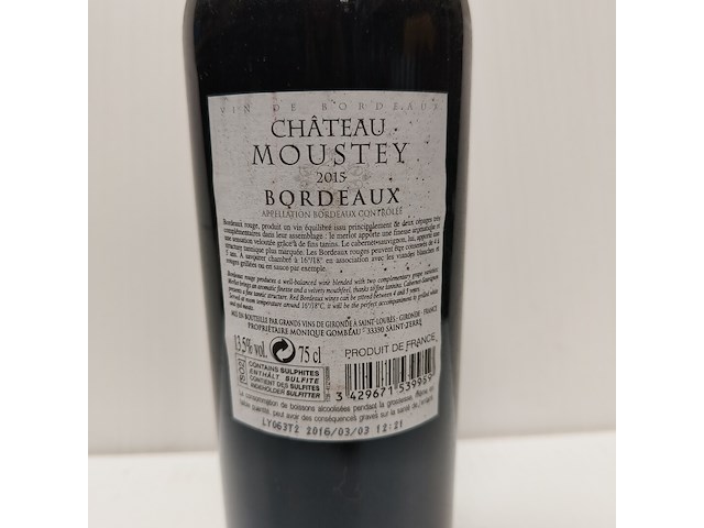 5x 75cl château moustey - afbeelding 2 van  2