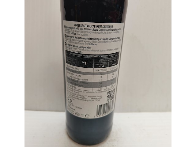 5x 75cl vintense cabernet sauvignon 0,0% - afbeelding 2 van  3