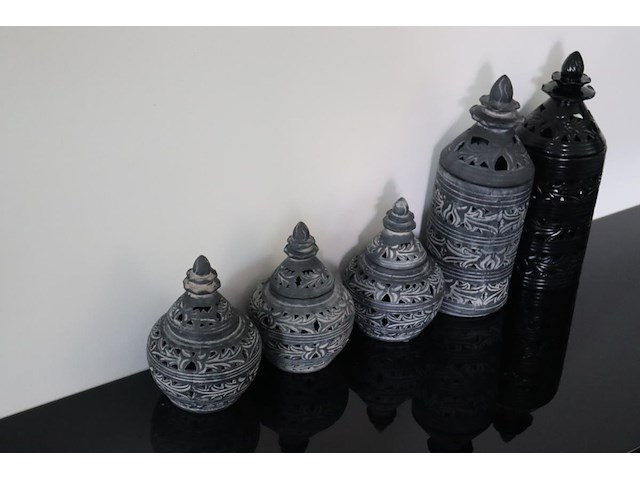5x aardewerk lantaarn - afbeelding 2 van  6