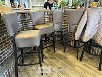 5x barkruk met rugleuning