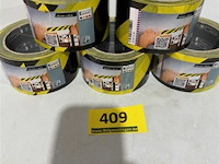 5x color expert kleefmarkeerband 60mmx66 meter geel/zwart - afbeelding 2 van  3