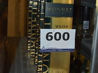 5x fles cognac, monnet, vsop - afbeelding 1 van  2