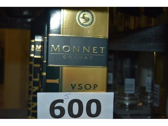 5x fles cognac, monnet, vsop - afbeelding 2 van  2