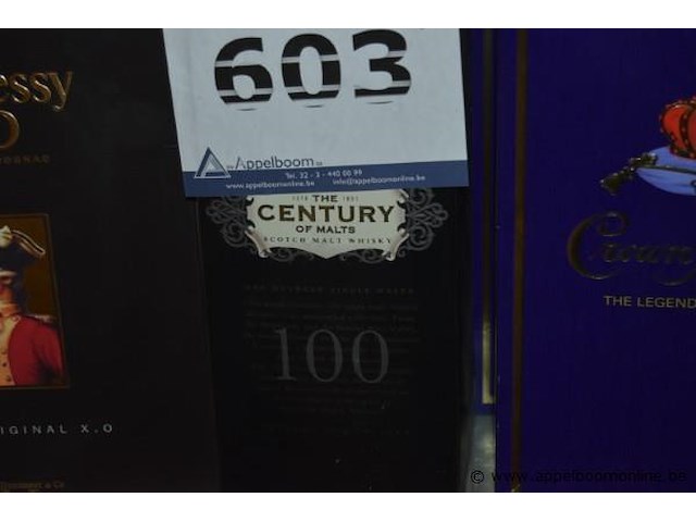 5x fles cognac/whisky , hennessy, very special; doos cognac, hennessy, x.o extra old, the century of malts, scotch malt whisky, crown royal - afbeelding 3 van  4
